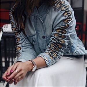 Free People | NWT Embroidered Sleeve Jacket